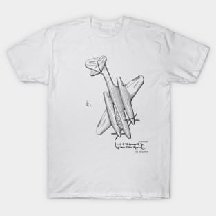 Pursuit Airplane Vintage Patent Hand Drawing T-Shirt